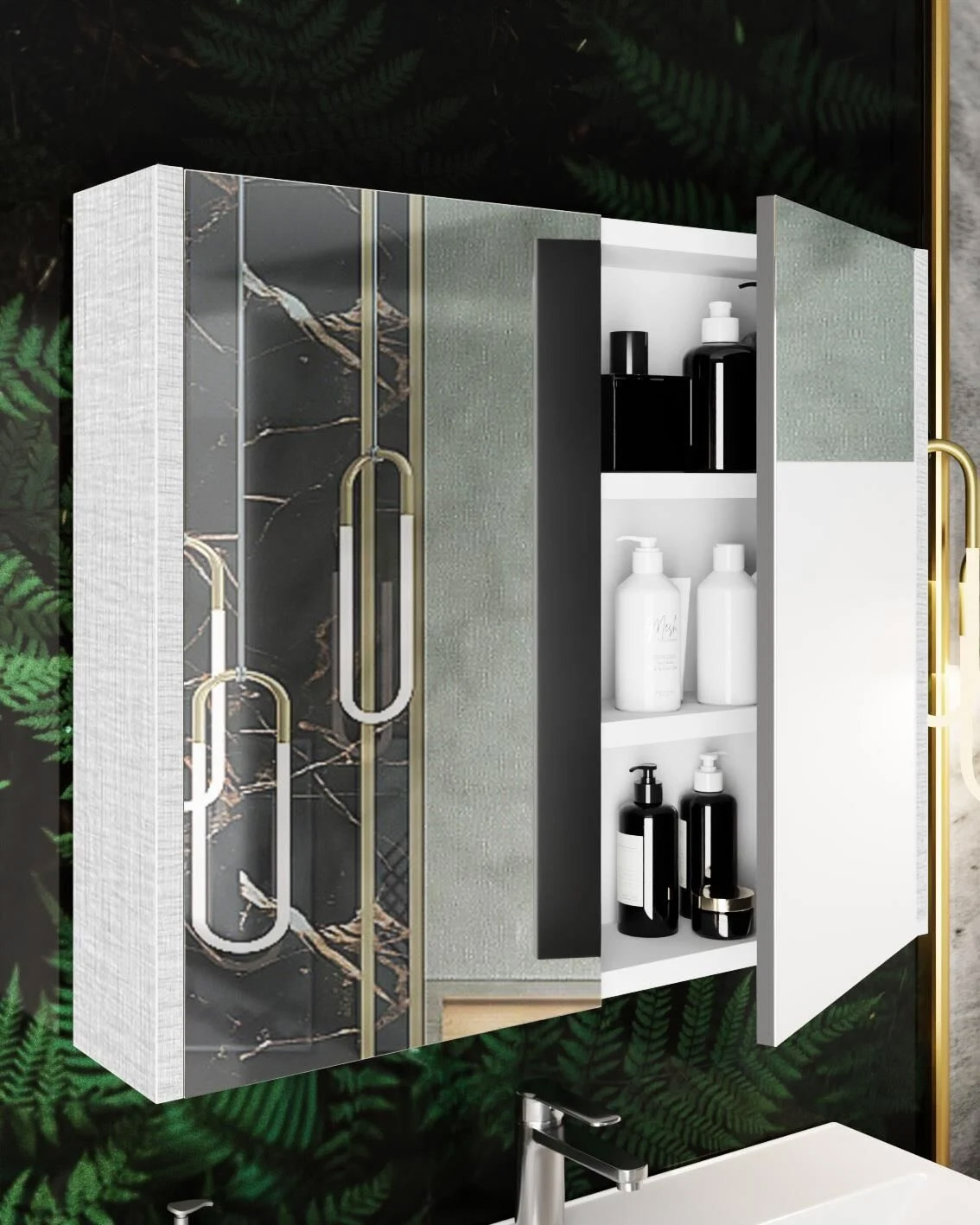 Karen Banyo Arin Banyo Dolabı Takimi 80 CM Antrasit Banyo Dolap Modeli | Mekan Kapı 