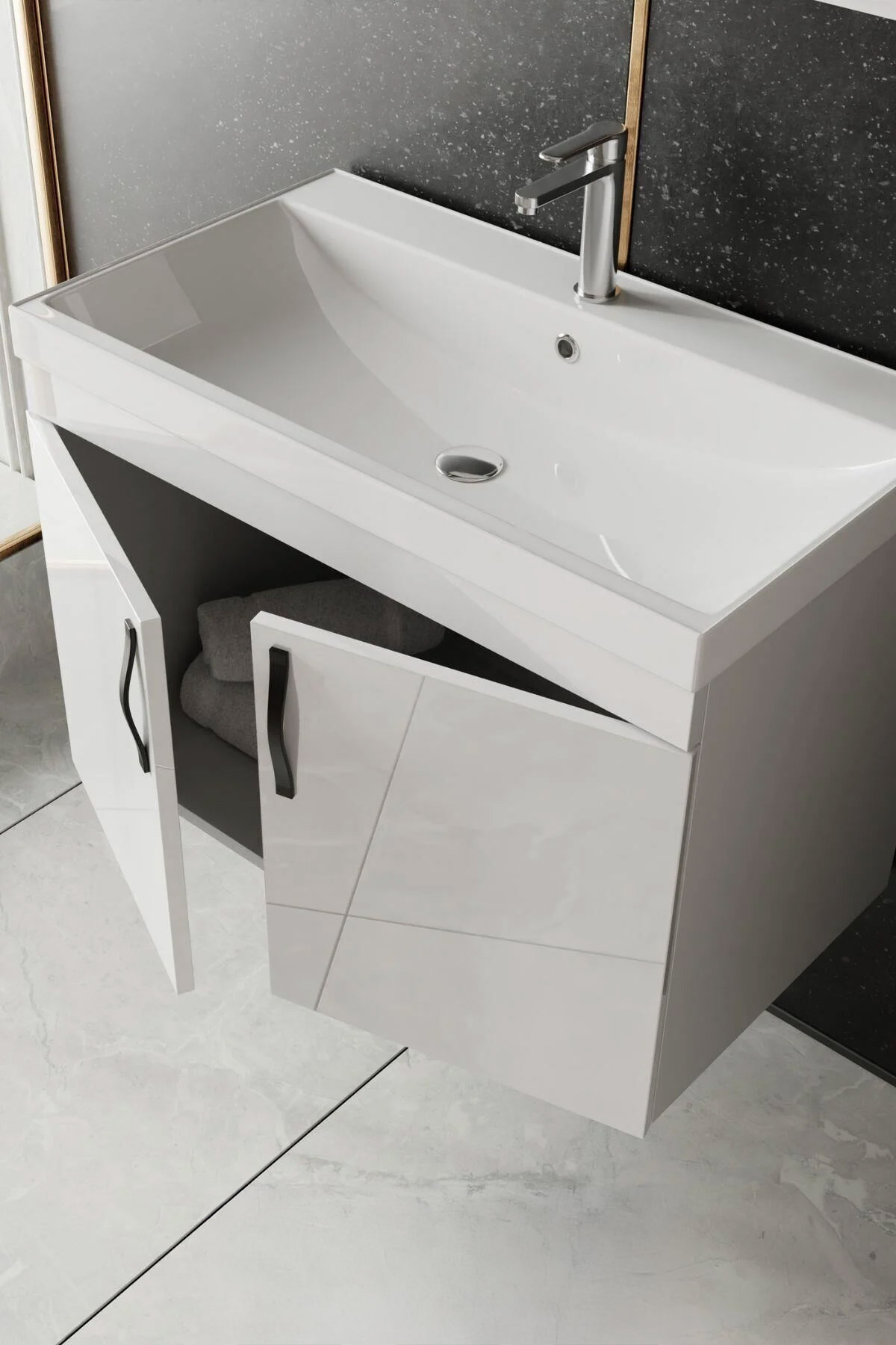 Karen Banyo Ege 80 CM Banyo Alt Dolabı - Mekan Kapı 