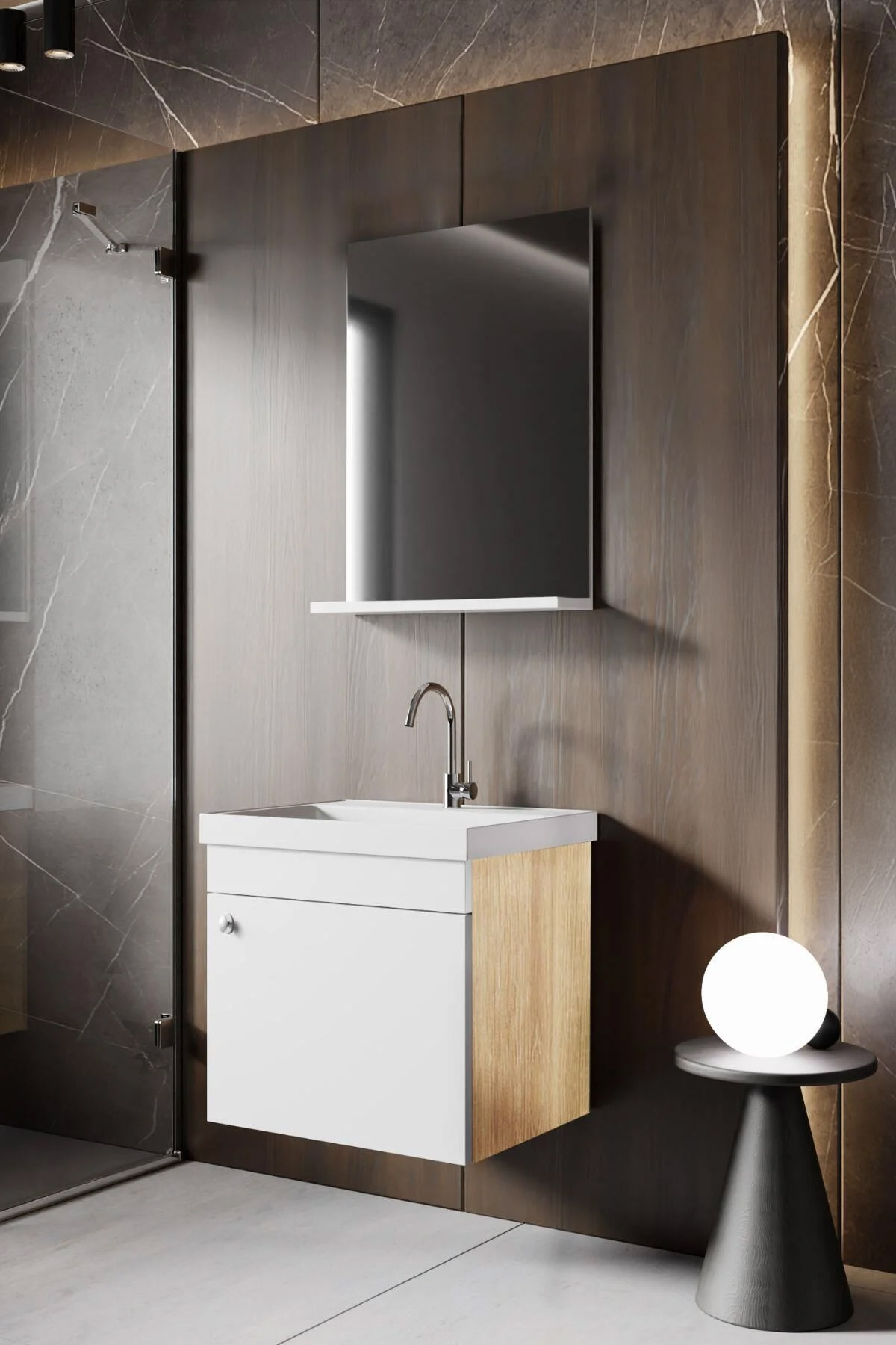 Karen Banyo Milano 50 CM Lavabolu Banyo Dolabı - Mekan Kapı 