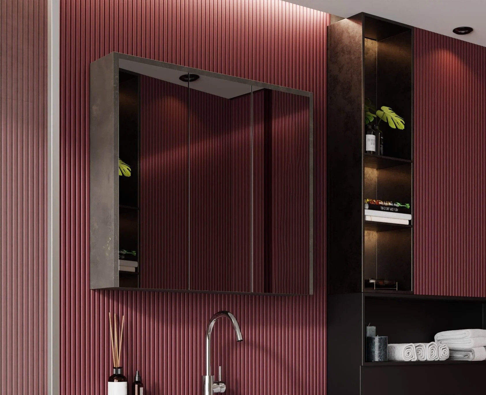 Karen Ust Banyo Dolabı 80 Cm Banyo Dolap Modeli | Mekan Kapı 