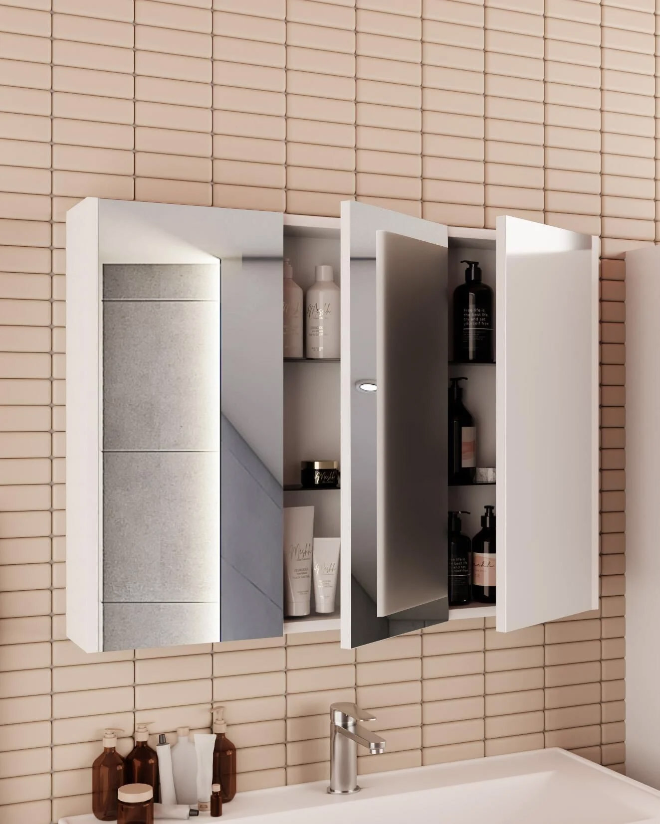 Vega 100 Banyo Dolabı Ust Beyaz - Mekan Kapı 