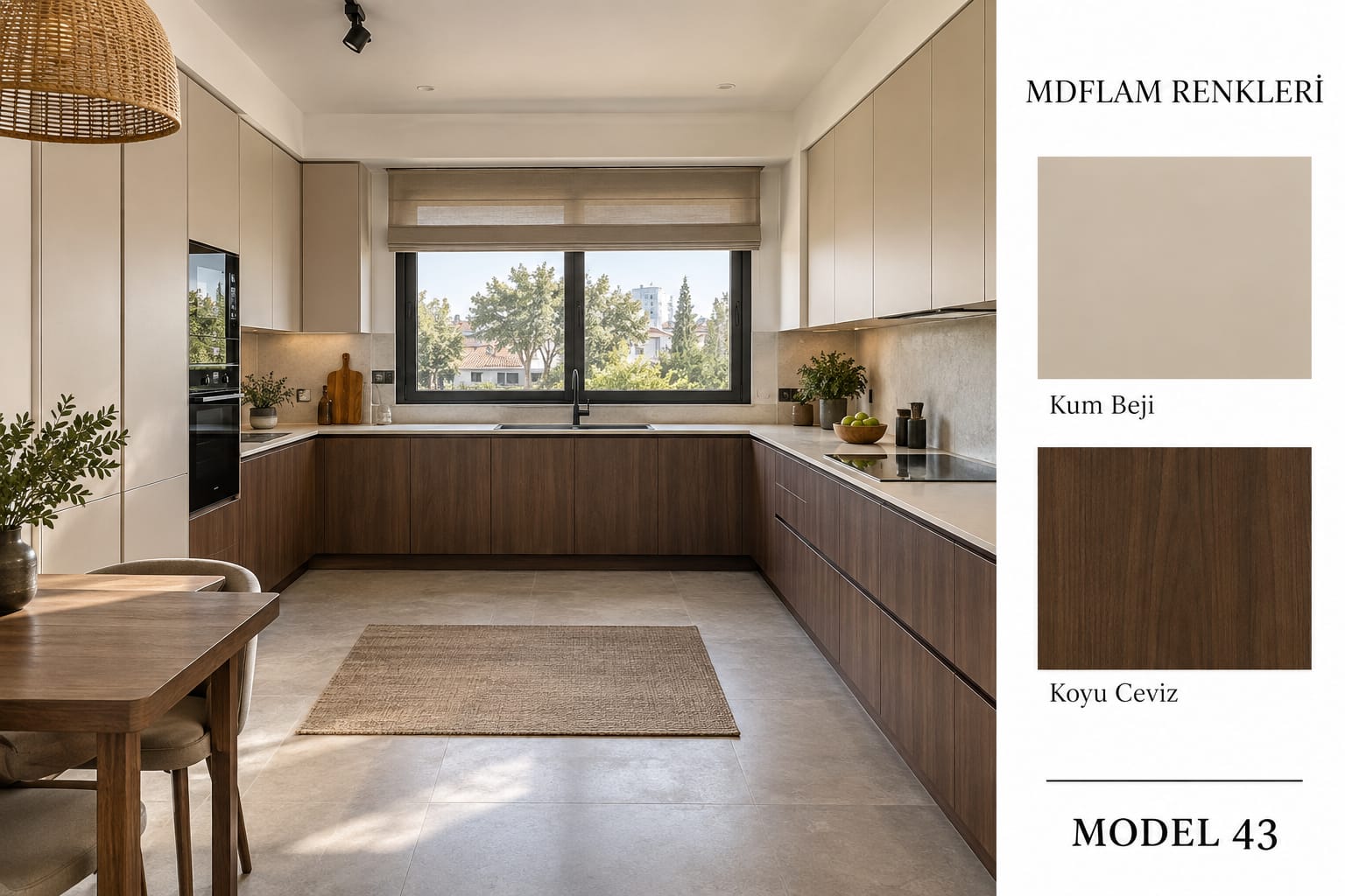 MLK-102 Mutfak Dolapları MDF Lam Kapak | Mekan Kapı