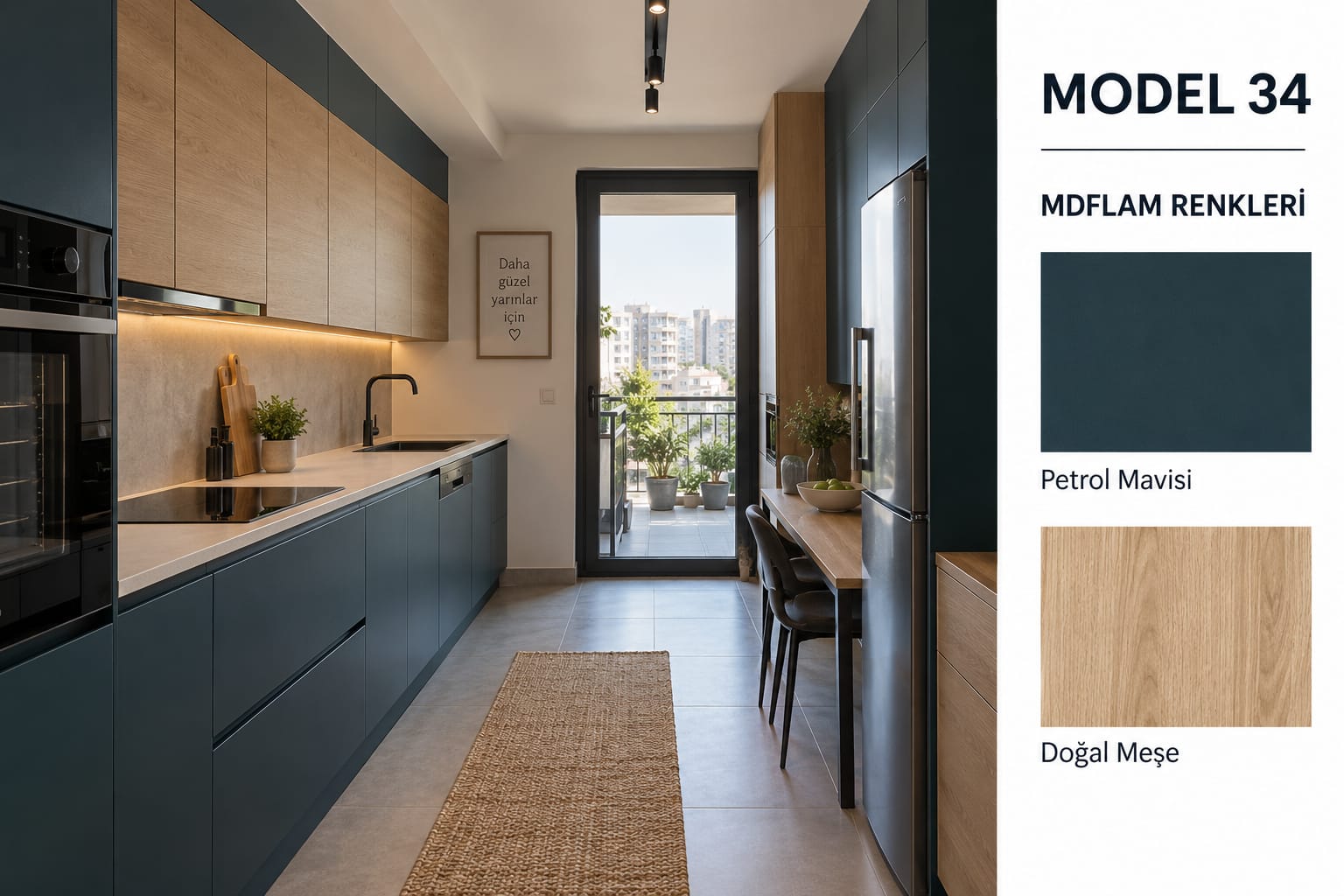 MLK-110 Mutfak Dolapları MDF Lam Kapak | Mekan Kapı