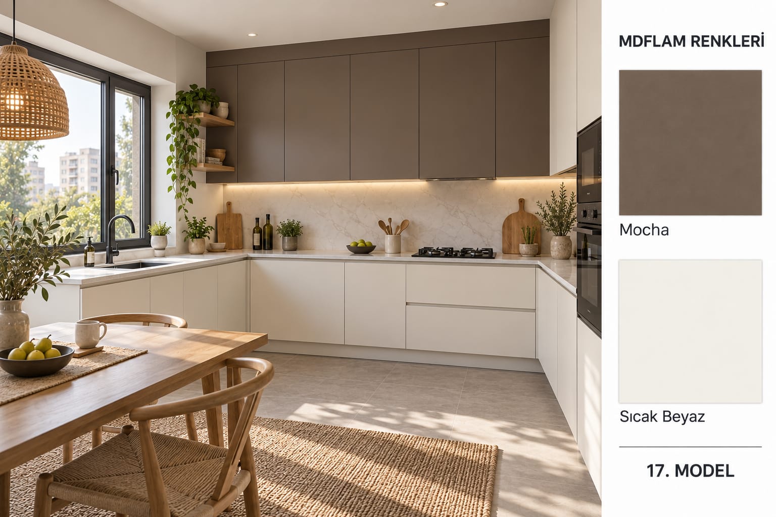 MLK-126 Mutfak Dolapları MDF Lam Kapak | Mekan Kapı