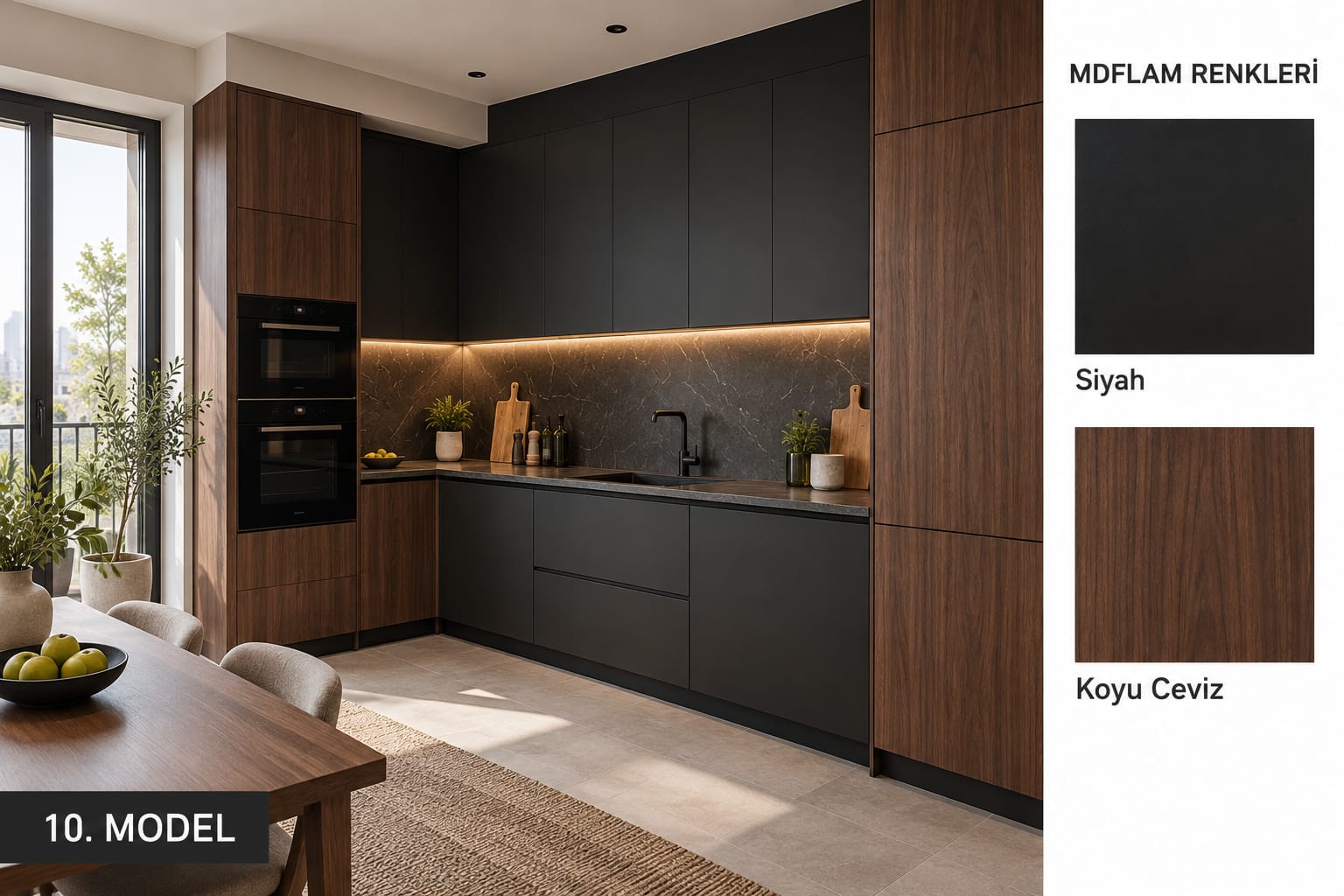 MLK-140 Mutfak Dolapları MDF Lam Kapak | Mekan Kapı